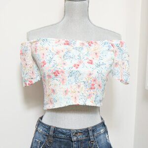 Pastel Floral Off the Shoulder Tee 🌸 HOLLISTER